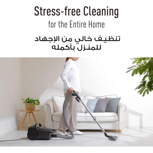 Panasonic Vacuum Cleaner 2000W, Bagless Canister, (Black) Height 450mm Width 283mm Depth 268mm Weight 5.6kg 1year warranty - Panasonic - Image 6