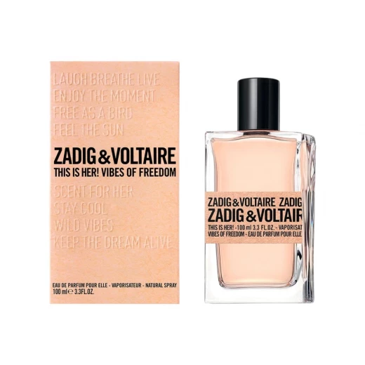 Zadig & Voltaire This Is Her! Vibes of Freedom Eau de Parfum 3.4 oz Women's Floral Fragrance Zadig & Voltaire This Is Her! Vibes of Freedom Eau de Parfum 3.4 oz Women's Floral Fragrance