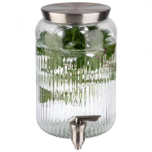 APS Beverage Dispenser, Thick and Stable Walls, Wide Mouth for Large Ingredients, Water Dispenser, Storage Jar Look, Tap, Height 25 cm, Volume 3.8 Litres - APS - Image 3