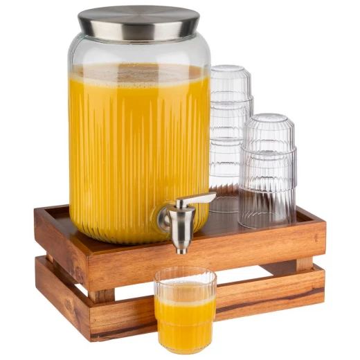 APS Beverage Dispenser, Thick and Stable Walls, Wide Mouth for Large Ingredients, Water Dispenser, Storage Jar Look, Tap, Height 25 cm, Volume 3.8 Litres - APS - Image 5