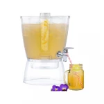 TableCraft 1.5 Gal BPA-Free Beverage Dispenser, 5.5Liter 192 Oz Clear SAN Plastic, Compact with Infuser Core, Hand-Wash Only, Ideal for Parties and Events 10 x 10x 14 cm - Table Craft