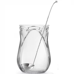 Libbey Tulip Punch Bowl with Metal Spoon 4L/140.5 oz Glass Punch Bowl Set for Parties, Events & Gatherings Durable & Elegant Drink Server