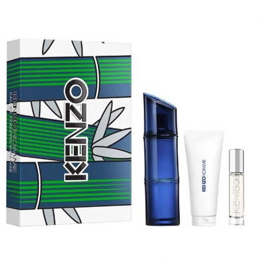 مجموعة عطر كنزو هوم إنتنس أو دي تواليت خشبي بحري للرجال 110 مل وجل استحمام مجموعة عطر كنزو هوم إنتنس أو دي تواليت خشبي بحري للرجال 110 مل وجل استحمام