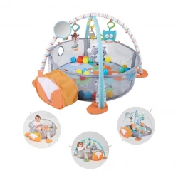 Playgym Konig Kids Amazon Friends 3-in-1 Baby Tummy Time Mat, Crawling Pad & Activity Gym Sensory Toys for Infants & Toddlers Fox Theme