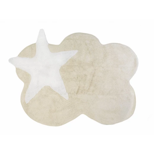 Aratextil Mimosa Cloud Rug for Kids Soft Handwoven Cotton Play Mat with White Star Beige 120x160 cm Machine Washable & Allergy Friendly Aratextil Mimosa Cloud Rug for Kids Soft Handwoven Cotton Play Mat with White Star Beige 120x160 cm Machine Washable & Allergy Friendly