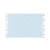 Aratextil Cotton Carpet Washable Rug for Youth Rooms 120x160 cm Tanger Blue Machine Washable (30°C), Soft & Durable