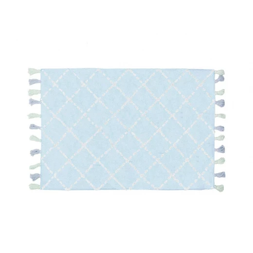 Aratextil Cotton Carpet Washable Rug for Youth Rooms 120x160 cm Tanger Blue Machine Washable (30°C), Soft & Durable Aratextil Cotton Carpet Washable Rug for Youth Rooms 120x160 cm Tanger Blue Machine Washable (30°C), Soft & Durable