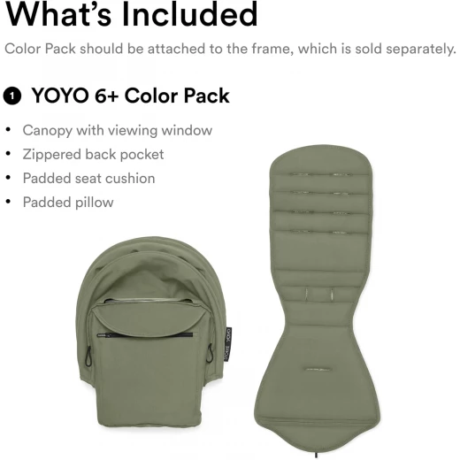 Babyzen YOYO 6+ Color Pack Olive Stroller Seat Fabric for YOYO+ Chassis (6 Months & Up) - Baby Zen - Image 3