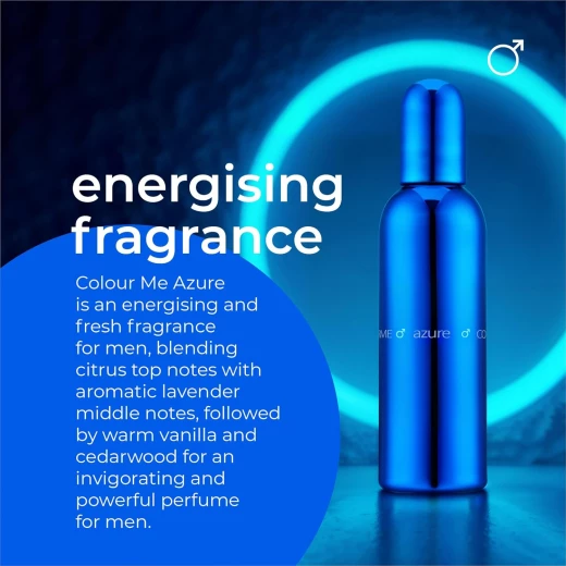 MILTON LLOYD Colour Me Azure Eau de Parfum for Men 100ml Fresh Citrus Fragrance Long Lasting - Milton Lloyd - Image 3