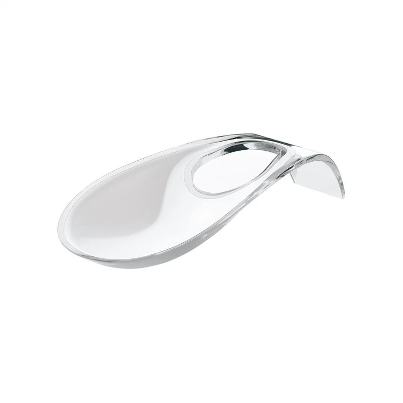 Guzzini Latina Spoon Rest White 24 x 11 x 4.5 cm SAN Plastic Ladle Holder with Hanging Hole Stylish Two-Tone Design by Guzzini Lab - Guzzini