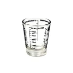 KitchenCraft Mini Glass Measuring Cup 50ml Capacity Multi-Unit Markings (ml, oz, teaspoons, tablespoons, shots) For Dry & Liquid Ingredients Hand Wash Only - KitchenCraft