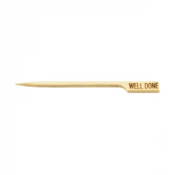 علامات شرائح اللحم "Well Done" أعواد خيزران بطول 9 سم عبوة 100 قطعة صديقة للبيئة للاستعمال مرة واحدة لتحديد درجة نضج الستيك من تيبل كرافت