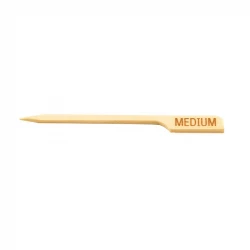 علامات شرائح اللحم "Medium " أعواد خيزران بطول 9 سم عبوة 100 قطعة صديقة للبيئة للاستعمال مرة واحدة لتحديد درجة نضج الستيك من تيبل كرافت