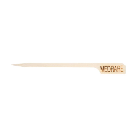 Table Craft "MedRare" Bamboo Steak Markers 9cm Biodegradable Food Picks Pack of 100 Eco-Friendly, Single-Use Labels for Cooked Steak Identification Table Craft "MedRare" Bamboo Steak Markers 9cm Biodegradable Food Picks Pack of 100 Eco-Friendly, Single-Use Labels for Cooked Steak Identification