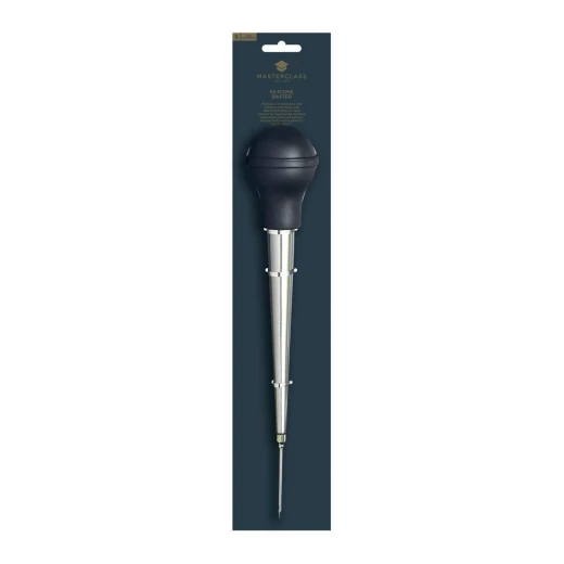 Kitchen Craft Stainless Steel Baster with Injector Heat-Resistant Silicone Bulb, Polished Aluminum Finish, Dishwasher Safe Professional Roasting Tool Kitchen Craft Stainless Steel Baster with Injector Heat-Resistant Silicone Bulb, Polished Aluminum Finish, Dishwasher Safe Professional Roasting Tool