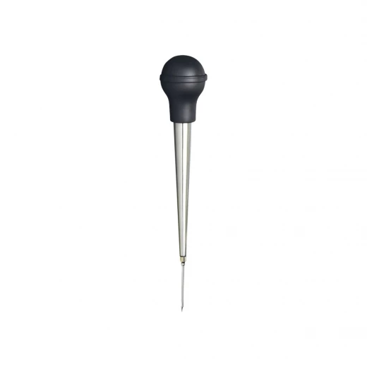Kitchen Craft Stainless Steel Baster with Injector Heat-Resistant Silicone Bulb, Polished Aluminum Finish, Dishwasher Safe Professional Roasting Tool - KitchenCraft - Image 3