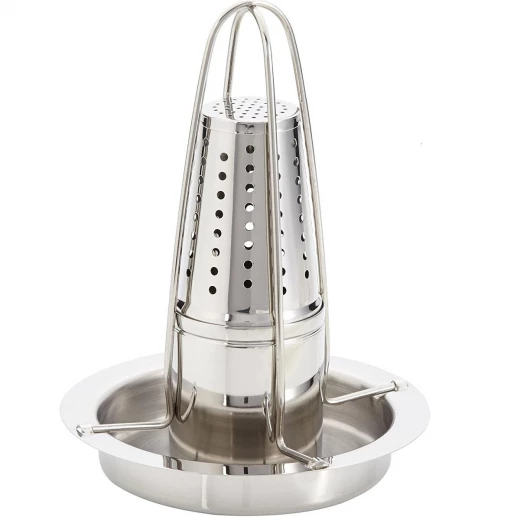 Kuchenprofi BBQ Chicken Grill with Aroma Container, 300 ml, Diameter 18 cm, Height 24 cm, Stainless Steel, Dishwasher Safe, Chicken Roaster, Chicken Holder, for Oven and Kettle Barbecue - Kuchenprofi - Image 2