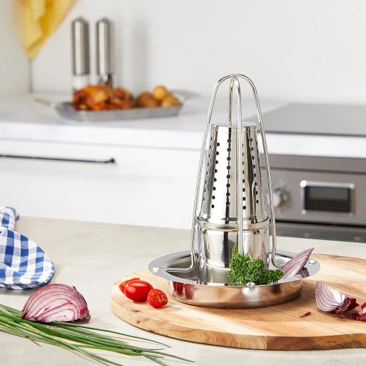 Kuchenprofi BBQ Chicken Grill with Aroma Container, 300 ml, Diameter 18 cm, Height 24 cm, Stainless Steel, Dishwasher Safe, Chicken Roaster, Chicken Holder, for Oven and Kettle Barbecue - Kuchenprofi - Image 3