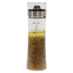 Table Craft Glass Dressing Shaker 550ml Salad Dressing Mixer with Plastic & Metal Pour Spout Ideal for Homemade Sauces & Marinades