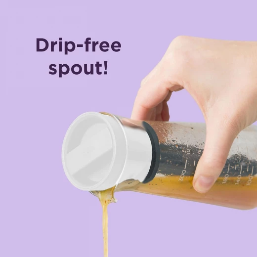 خلاط تتبيلة السلطة زجاجة خضراء بخفاقة مضخة وفوهة مانعة للتنقيط وعلامات قياس خالية من BPA وآمنة لغسالة الصحون لخلط وتخزين التتبيلات من كيتشن كرافت - كيتشن كرافت - Image 8