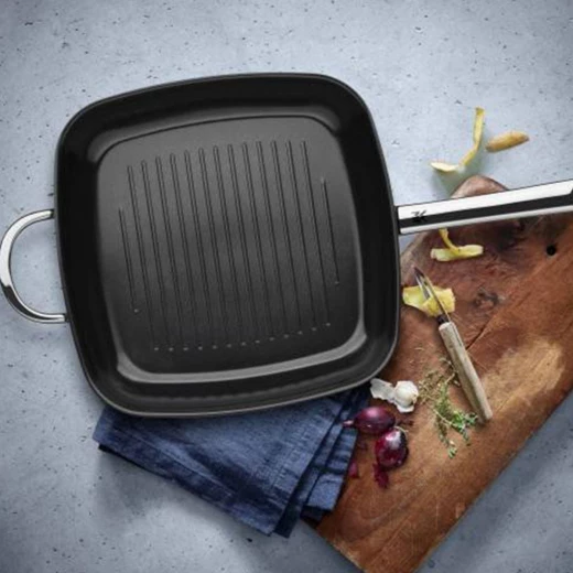 WMF Durado Grill Pan 28 cm Non-Stick Aluminum with TransTherm® Base Induction Compatible, Ergonomic Stainless Steel Handle, Drip-Free Pouring, Hand Wash Only - WMF - Image 2