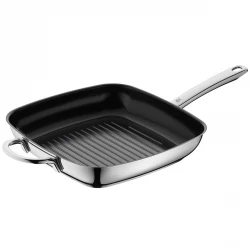 WMF Durado Grill Pan 28 cm Non-Stick Aluminum with TransTherm® Base Induction Compatible, Ergonomic Stainless Steel Handle, Drip-Free Pouring, Hand Wash Only