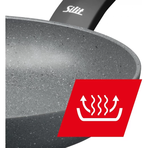 Silit Montano Non-Stick Frying Pan 28 cm 4-Layer PTFE Coating, Induction-Compatible Aluminium Base Heat-Resistant Bakelite Handle, Natural Stone Look, Oven-Safe - Silit - Image 2
