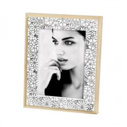 Mascagni Natural Wood Picture Frame 13x18cm Metal Frame with White & Natural Wood Finish Elegant Display for Photos