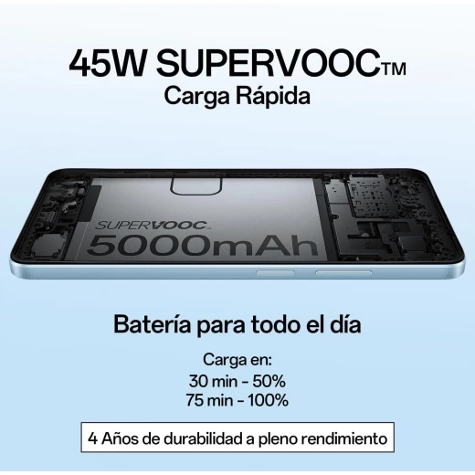 Oppo A60, 6.67” LCD 90Hz Display, Snapdragon 680 4G, 50MP AI Camera, 256GB Storage, 8GB RAM, 5000mAh Battery, SUPERVOOC 45W Fast Charging, Ripple Blue - OPPO - Image 3