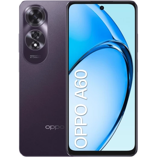 أوبو A60، شاشة 6.67 بوصة LCD 90Hz، معالج سنابدراغون 680 4G، كاميرا 50MP AI، 256GB ذاكرة، 8GB RAM، بطارية 5000mAh، شحن سريع SUPERVOOC 45W، لون ميدنايت بوربل من أوبو أوبو A60، شاشة 6.67 بوصة LCD 90Hz، معالج سنابدراغون 680 4G، كاميرا 50MP AI، 256GB ذاكرة، 8GB RAM، بطارية 5000mAh، شحن سريع SUPERVOOC 45W، لون ميدنايت بوربل من أوبو