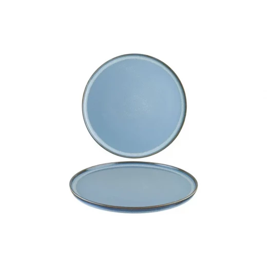 Bonna Sky Hygge Flat Porcelain Plate 28 cm, Blue  Reactive Glaze Finish, Unique Texture & Color Variations - Bonna - Image 2