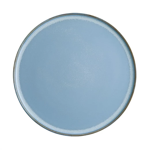 Bonna Sky Hygge Flat Porcelain Plate 28 cm, Blue  Reactive Glaze Finish, Unique Texture & Color Variations - Bonna - Image 3