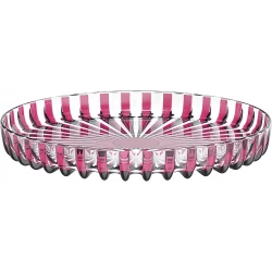 Guzzini - Round Serving Tray in Bio-based Plastic, Amethyst, Turtleneck in Red 31 cm