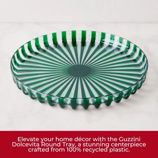 Guzzini -Round serving tray made of bioplastic, Turtlelink design in Green 31 cm - Guzzini - Image 5