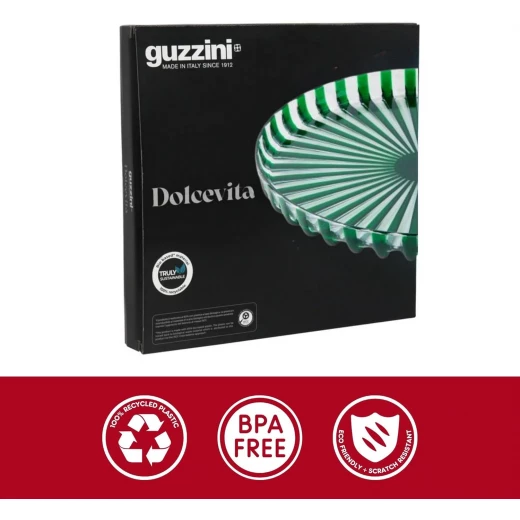 Guzzini -Round serving tray made of bioplastic, Turtlelink design in Green 31 cm - Guzzini - Image 2