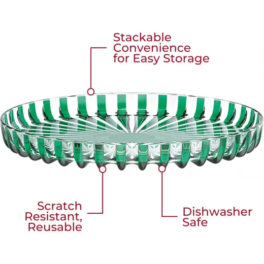 Guzzini -Round serving tray made of bioplastic, Turtlelink design in Green 31 cm - Guzzini - Image 3
