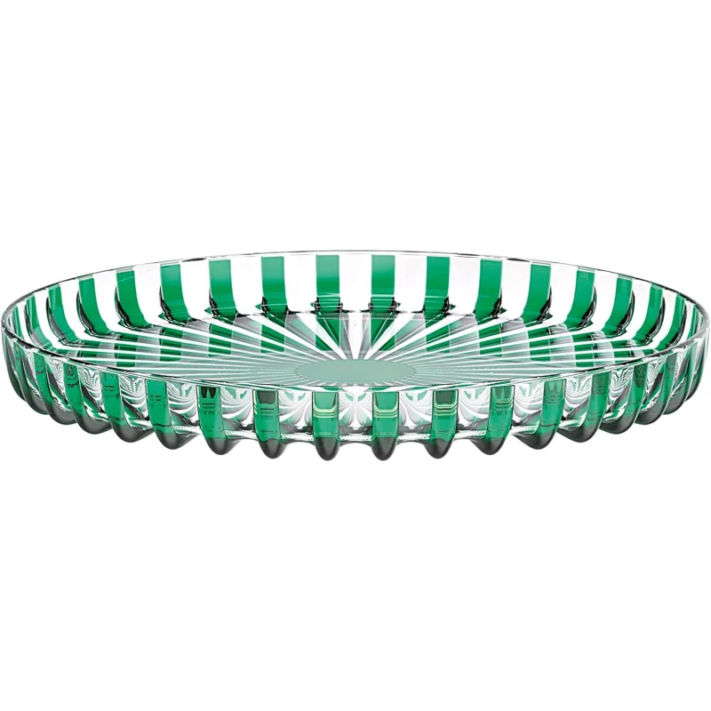 Guzzini -Round serving tray made of bioplastic, Turtlelink design in Green 31 cm - Guzzini