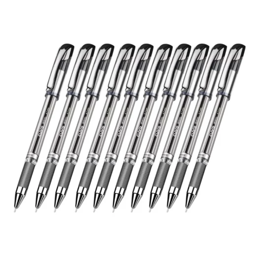 Claro Sigma Ballpoint Pens Pack of 10 Black Ink Pens Smooth Writing, Ergonomic Design with Clip Ideal for School, Office & Everyday Use
