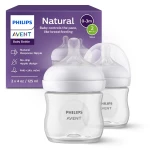Philips Avent Natural Baby Bottles with Natural Response Nipples (Slow Flow, Flow 2), 4oz, 125ml, 2-Pack, SCY900/02 - Philips Avent
