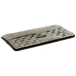 طبق مستطيل بلون رمادي - 29.5 × 15.5 سم من اي بي اس