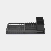 Brabantia Small Compact Dish Drying Rack Dark Gray Height: 12.5 cm, Length: 46.3 cm, Width: 20.0 cm