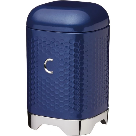 Kitchencraft Coffee Canister with Geometric Hexagon Pattern Midnight Navy1 1x11x19cm Kitchencraft Coffee Canister with Geometric Hexagon Pattern Midnight Navy1 1x11x19cm