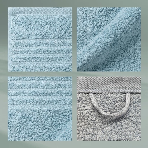 Kela Leonora Face Towel 21x15cm Glacier Grey 100% Combed Cotton, Soft, Fluffy & Durable Washable at 60°C - Kela - Image 2