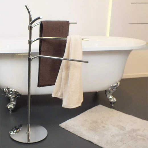 Kela Saltus Standing Towel Rack Compact Freestanding Towel Holder with 3 Adjustable Bars Chrome-Plated Metal Bathroom Organizer H38.8cm - Kela - Image 2