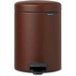 Brabantia New Icon Pedal Bin 5 Liter Mineral Cosy Brown Soft-Close Lid, Removable Inner Bucket, Supports Ocean Cleanup Compact Trash Can  21 x 27 x 29 cm - Brabantia