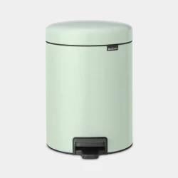 Brabantia NewIcon 5L Pedal Bin Jade Green Soft Close Lid, Odor Seal, Removable Inner Bucket, Non-Slip Base Small Trash Can for Bathroom, Kitchen, or Office