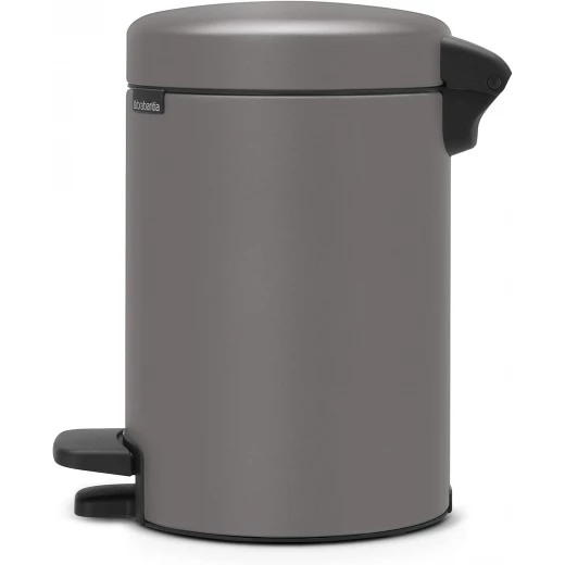 Brabantia NewIcon Pedal Bin 3L Mineral Concrete Grey Soft Close Lid, Compact Design, Supports Ocean Cleanup, Stylish & Silent Trash Can for Bathroom or Office - Brabantia - Image 4