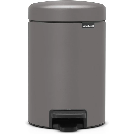 Brabantia NewIcon Pedal Bin 3L Mineral Concrete Grey Soft Close Lid, Compact Design, Supports Ocean Cleanup, Stylish & Silent Trash Can for Bathroom or Office Brabantia NewIcon Pedal Bin 3L Mineral Concrete Grey Soft Close Lid, Compact Design, Supports Ocean Cleanup, Stylish & Silent Trash Can for Bathroom or Office