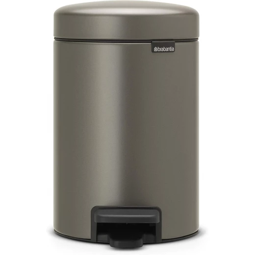 Brabantia NewIcon Pedal Bin 3L Platinum Soft Close Lid, Removable Plastic Inner Bucket, Supports Ocean Cleanup, 10-Year Guarantee Stylish Trash Can for Bathroom or Office Brabantia NewIcon Pedal Bin 3L Platinum Soft Close Lid, Removable Plastic Inner Bucket, Supports Ocean Cleanup, 10-Year Guarantee Stylish Trash Can for Bathroom or Office