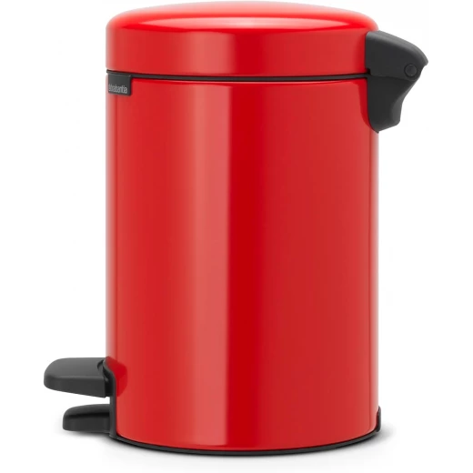 Brabantia NewIcon Pedal Bin 3L Red Soft Close Lid, Removable Plastic Inner Bucket, Supports Ocean Cleanup, 10-Year Guarantee Stylish Small Trash Can for Bathroom or Office - Brabantia - Image 3